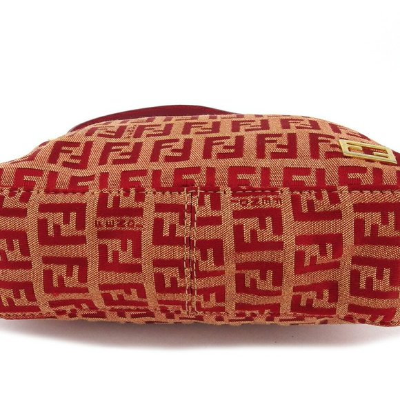 FENDI Handbag Zucchino Canvas ~ Leather Auth USED T19870 - Picture 6 of 7